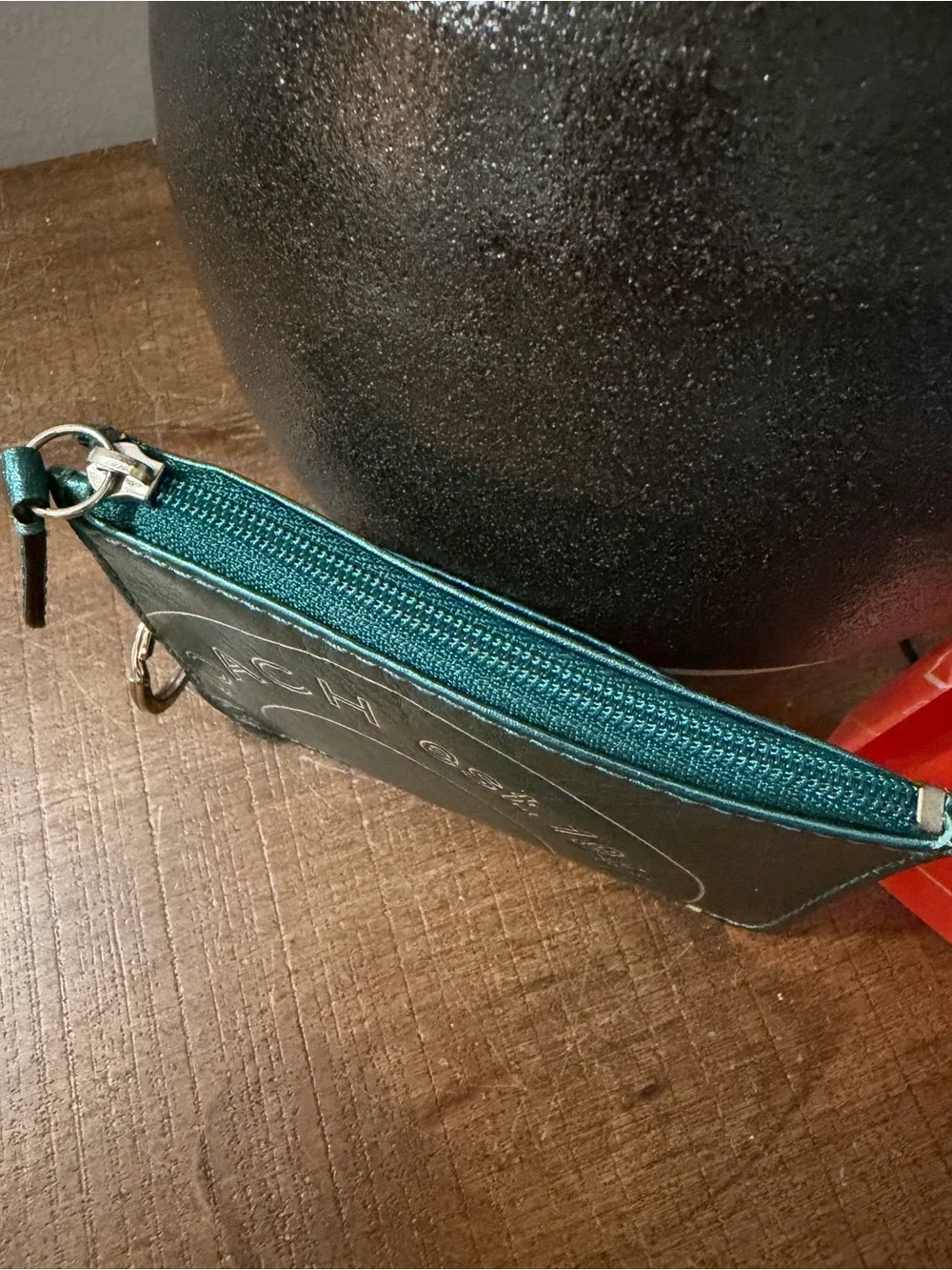 Coach Teal Key Ring Case